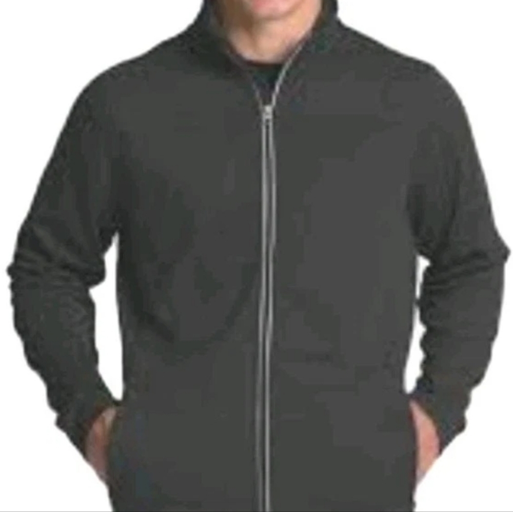 Charles River Cambridge Mock Fleece Jacket Men XL Black Full Zip Gorp Preppy Nwt